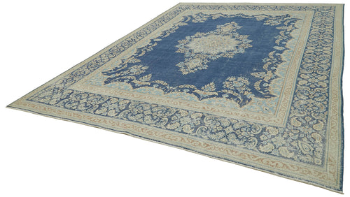 Katar Vintage Bej Eskitme Yün Pamuk El Dokuma Halısı 303x403 Agacan