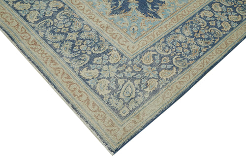 Katar Vintage Bej Eskitme Yün Pamuk El Dokuma Halısı 303x403 Agacan