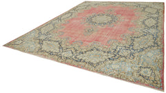 Katar Vintage Bej Eskitme Yün Pamuk El Dokuma Halısı 336x454 Agacan