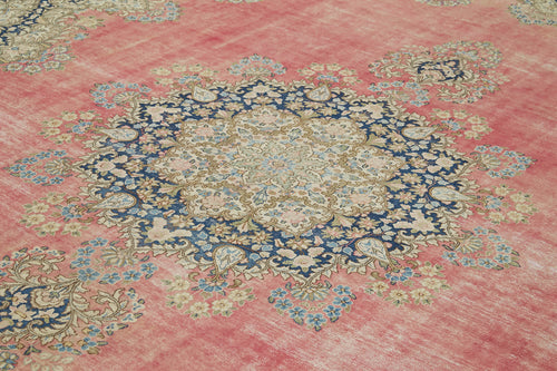 Katar Vintage Bej Eskitme Yün Pamuk El Dokuma Halısı 336x454 Agacan