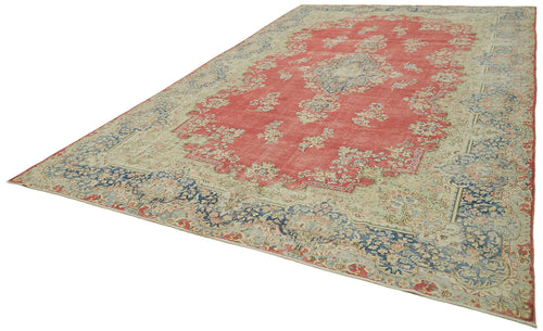 Katar Vintage Bej Eskitme Yün Pamuk El Dokuma Halısı 294x497 Agacan