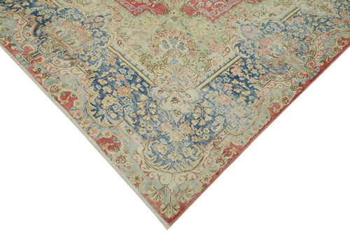 Katar Vintage Bej Eskitme Yün Pamuk El Dokuma Halısı 294x497 Agacan