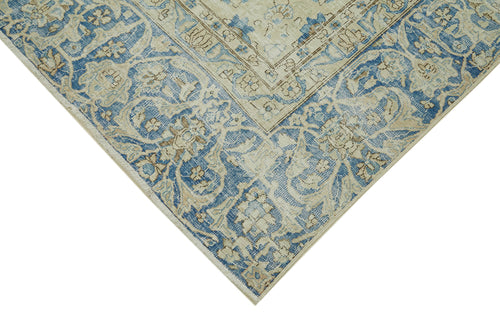 Katar Vintage Bej Eskitme Yün Pamuk El Dokuma Halısı 265x420 Agacan