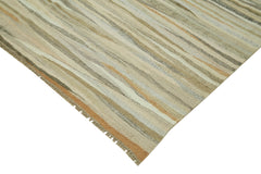 Kendir Bej Geometrik Hemp El Dokuma Halısı 246x360 Agacan