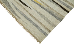 Kendir Bej Geometrik Hemp El Dokuma Halısı 246x362 Agacan