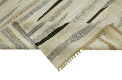 Kendir Bej Geometrik Hemp El Dokuma Halısı 246x362 Agacan