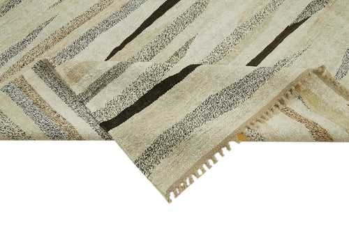 Kendir Bej Geometrik Hemp El Dokuma Halısı 246x362 Agacan