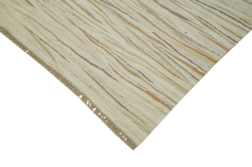 Kendir Bej Geometrik Hemp El Dokuma Halısı 248x350 Agacan
