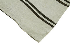 Kendir Beyaz Geometrik Hemp El Dokuma Halısı 156x332 Agacan