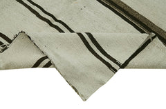 Kendir Beyaz Geometrik Hemp El Dokuma Halısı 156x332 Agacan