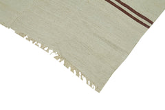 Kendir Bej Geometrik Hemp El Dokuma Halısı 206x410 Agacan