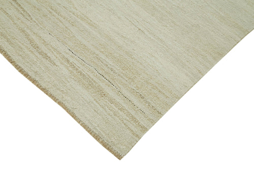 Kendir Bej Geometrik Hemp El Dokuma Halısı 223x446 Agacan