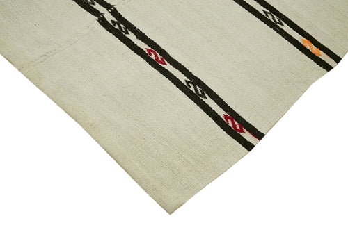 Kendir Bej Geometrik Hemp El Dokuma Halısı 192x376 Agacan