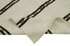 Kendir Bej Geometrik Hemp El Dokuma Halısı 192x376 Agacan