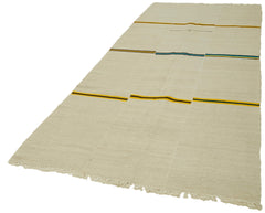 Kendir Bej Geometrik Hemp El Dokuma Halısı 156x350 Agacan