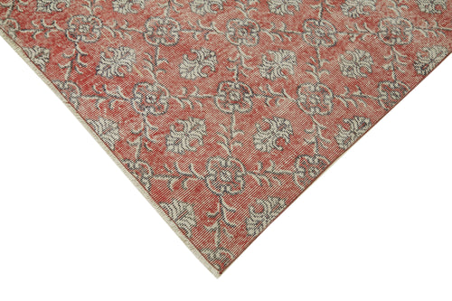 Vintage Kırmızı Eskitme Yün Pamuk El Dokuma Halısı 219x324 Agacan