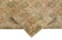 Vintage Bej Eskitme Yün Pamuk El Dokuma Halısı 147x252 Agacan