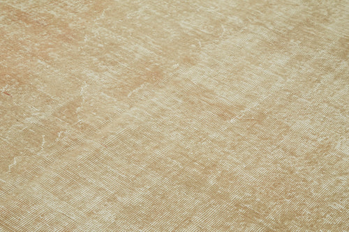 Vintage Bej Eskitme Yün Pamuk El Dokuma Halısı 203x298 Agacan