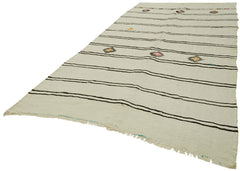 Kendir Bej Geometrik Hemp El Dokuma Halısı 200x360 Agacan