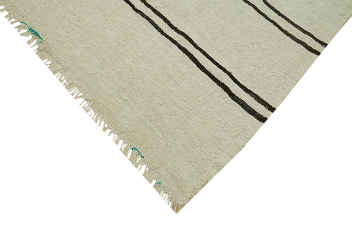 Kendir Bej Geometrik Hemp El Dokuma Halısı 200x360 Agacan