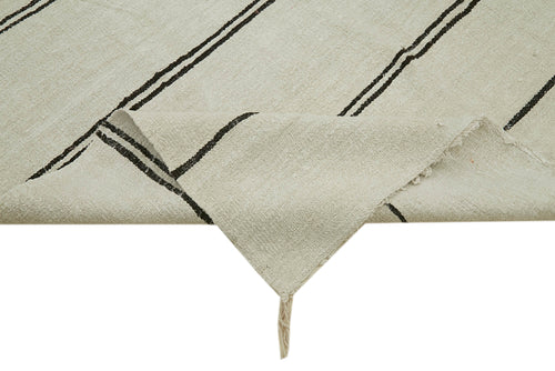 Kendir Bej Geometrik Hemp El Dokuma Halısı 194x380 Agacan