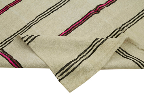 Kendir Bej Geometrik Hemp El Dokuma Halısı 195x340 Agacan