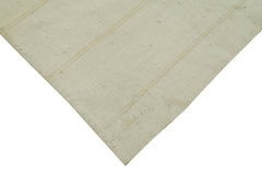 Kendir Beyaz Geometrik Hemp El Dokuma Halısı 114x280 Agacan
