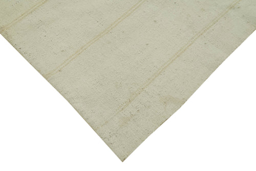 Kendir Beyaz Geometrik Hemp El Dokuma Halısı 114x280 Agacan