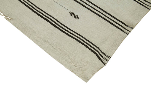 Kendir Beyaz Geometrik Hemp El Dokuma Halısı 160x315 Agacan
