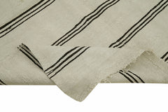 Kendir Beyaz Geometrik Hemp El Dokuma Halısı 160x315 Agacan
