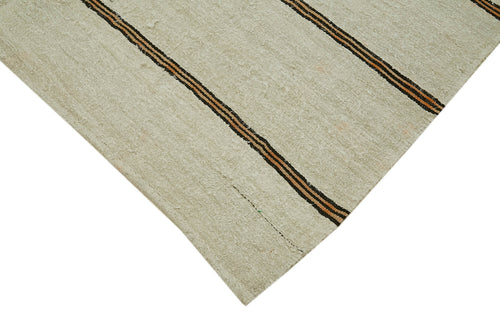 Kendir Bej Geometrik Hemp El Dokuma Halısı 190x353 Agacan
