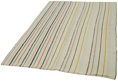 Kendir Beyaz Geometrik Hemp El Dokuma Halısı 150x214 Agacan