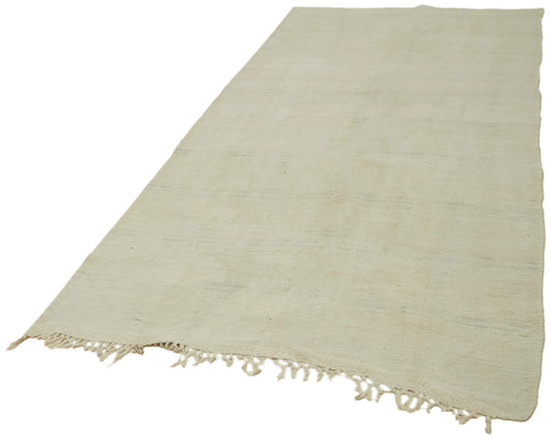 Kendir Bej Geometrik Hemp El Dokuma Halısı 155x325 Agacan