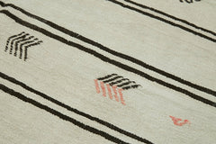 Kendir Bej Geometrik Hemp El Dokuma Halısı 188x303 Agacan