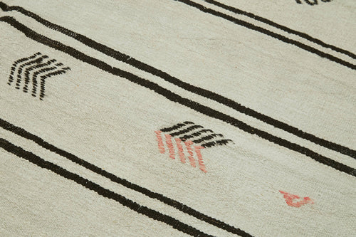 Kendir Bej Geometrik Hemp El Dokuma Halısı 188x303 Agacan