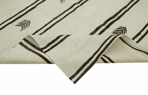 Kendir Bej Geometrik Hemp El Dokuma Halısı 188x303 Agacan