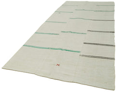 Kendir Bej Geometrik Hemp El Dokuma Halısı 166x390 Agacan