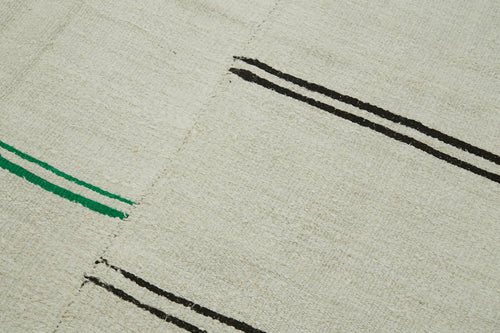 Kendir Bej Geometrik Hemp El Dokuma Halısı 166x390 Agacan