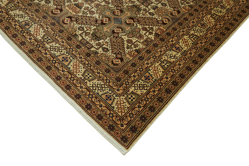 Persian Bej Klasik Yün Pamuk El Dokuma Halısı 262x398 Agacan