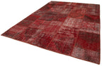Kırk Yama Kırmızı Patchwork Pamuk Yün El Dokuma Halısı 275x366 Agacan