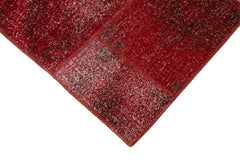 Kırk Yama Kırmızı Patchwork Pamuk Yün El Dokuma Halısı 275x366 Agacan