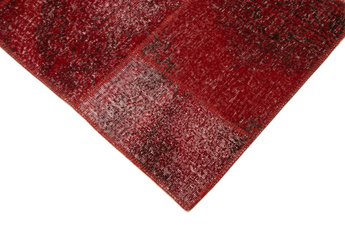 Kırk Yama Kırmızı Patchwork Pamuk Yün El Dokuma Halısı 275x366 Agacan