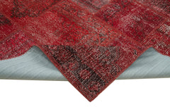Kırk Yama Kırmızı Patchwork Pamuk Yün El Dokuma Halısı 275x366 Agacan
