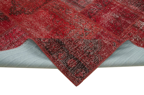 Kırk Yama Kırmızı Patchwork Pamuk Yün El Dokuma Halısı 275x366 Agacan