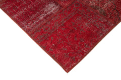 Kırk Yama Kırmızı Patchwork Pamuk Yün El Dokuma Halısı 250x350 Agacan
