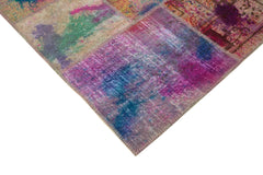 Kırk Yama Pembe Patchwork Pamuk Yün El Dokuma Halısı 257x350 Agacan