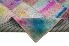 Kırk Yama Pembe Patchwork Pamuk Yün El Dokuma Halısı 246x297 Agacan