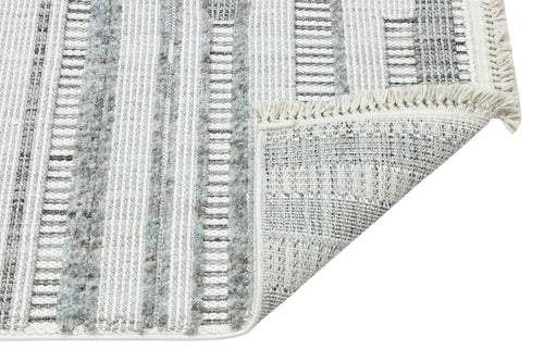 Lafayette Gri Geometrik Polyester Makine Halısı Apex