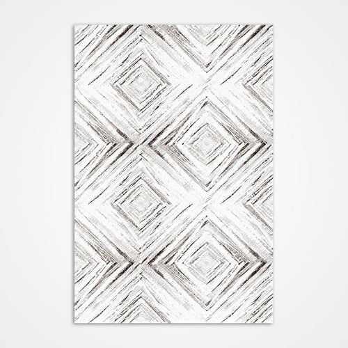Alejandra Gri Geometrik Polyester Makine Halısı - HALI.NET