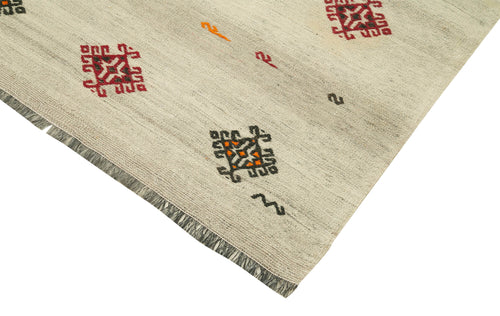 Anatolian Kilim Bej Çiçekli Pamuk Yün El Dokuma Halısı 91x165 - El Dokuma - HALI.NET